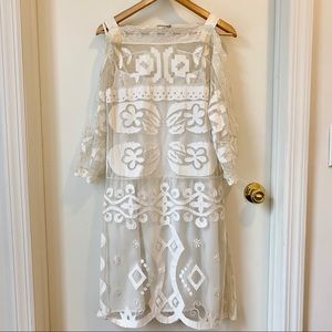 ASOS SALON Shift Dress with Cutwork